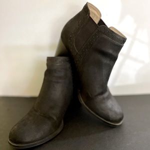 Black Vegan Leather Ankle Boots